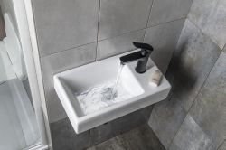 MINOS Umywalka ceramiczna 45x26 cm, prawa