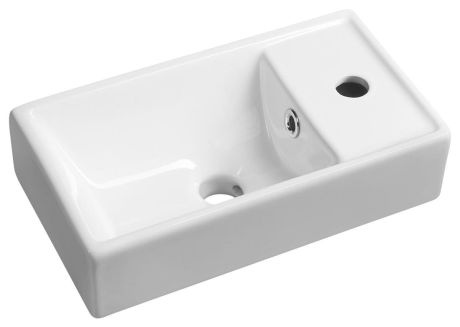 Przejdź do produktu MINOS Umywalka ceramiczna 40x22cm, bateria z prawej strony, biała