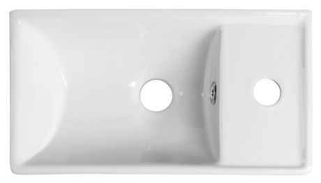 Przejdź do produktu MINOS Umywalka ceramiczna 40x22cm, bateria z prawej strony, biała
