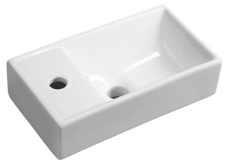 Przejdź do produktu MINOS umywalka ceramiczna 40x22cm, bateria z lewej strony, biała