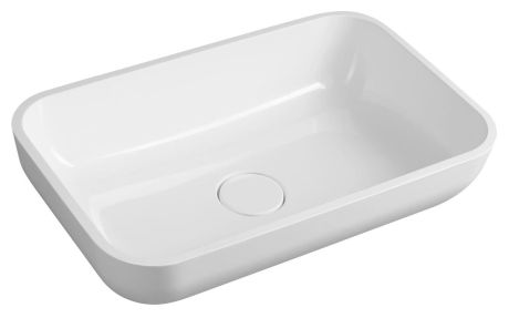 Przejdź do produktu MENAR umywalka kompozytowa nablatowa z pokrywą odpływu 60x38cm, biały