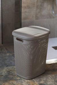 KATRE kosz na bieliznę z pokrywą, 55l, terra