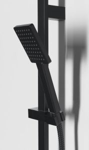 Zestaw prysznicowy, przesuwny uchwyt 700mm, czarny mat