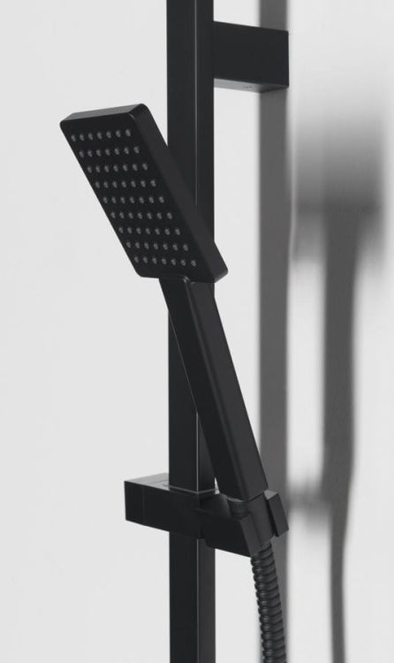Zestaw prysznicowy, przesuwny uchwyt 700mm, czarny mat