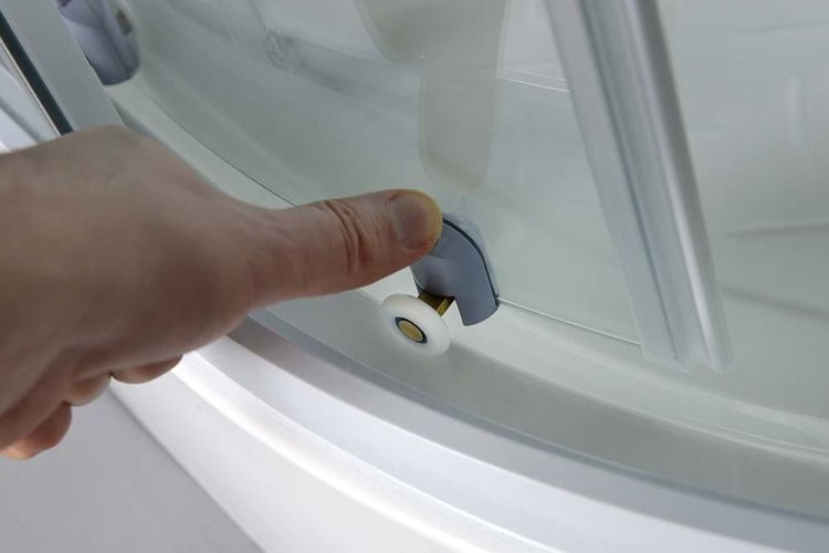 AIGO Boks prysznicowy półokrągły 900x900x2040 mm, biały profil, szkło czyste