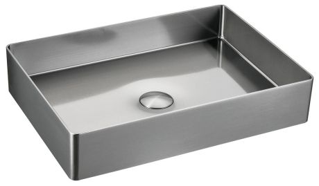 Przejdź do produktu AURUM umywalka ze stali nierdzewnej 50x35,2cm, z korkiem, stal nierdzewna mat