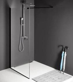 MODULAR SHOWER BLACK ścianka walk-in, montaż przy ścianie, 800 mm