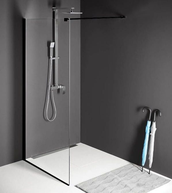 MODULAR SHOWER BLACK ścianka walk-in, montaż przy ścianie, 800 mm