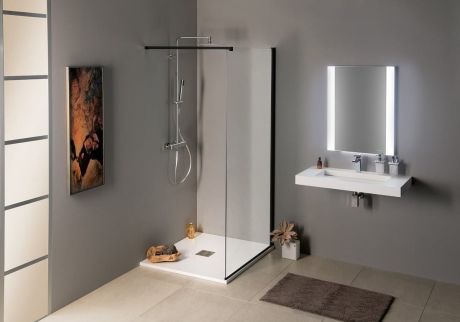 Przejdź do produktu MODULAR SHOWER BLACK ścianka walk-in, motaż przy ścianie, 1000 mm