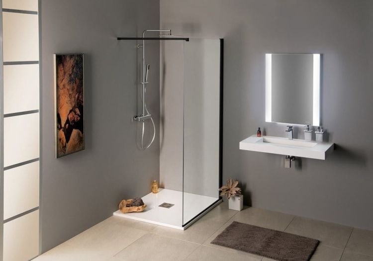 MODULAR SHOWER BLACK ścianka walk-in, motaż przy ścianie, 1000 mm