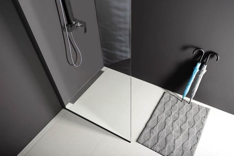 MODULAR SHOWER BLACK ścianka walk-in, montaż przy ścianie, 1200 mm