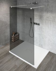 VARIO WHITE jednoczęściowa kabina przysznicowa Walk-In, szkło dymione, 700 mm