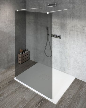 Przejdź do produktu VARIO WHITE jednoczęściowa kabina przysznicowa Walk-In, szkło dymione, 900 mm