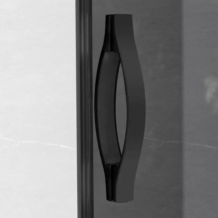 SIGMA SIMPLY BLACK kabina prysznicowa półokrągła 1000x800mm, R550, szkło czyste