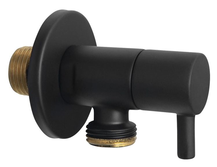 Zawór kątowy, 1/2" x 1/2", czarny mat