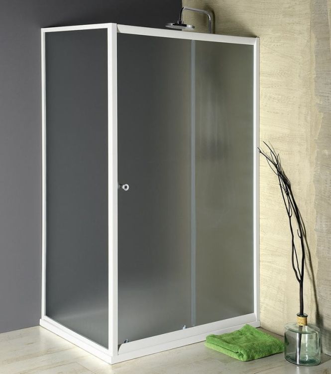 AMADEO kabina prysznicowa 1100x800mm wariant L/P, szkło Brick