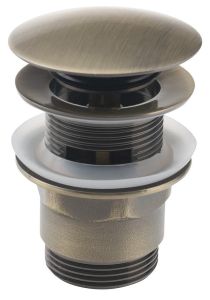 Korek umywalkowy 5/4“, klik- klak, duży grzybek, wys. 30-45 mm, ciemny brąz