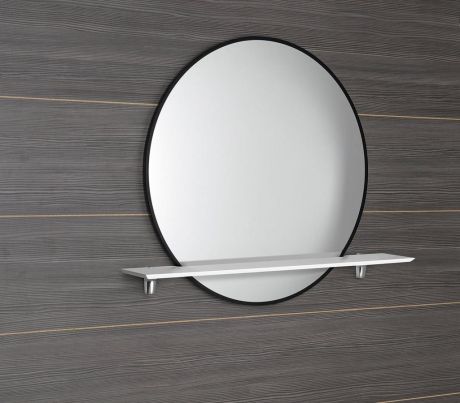 Przejdź do produktu SHARON lustro z oświetleniem LED Ø 80cm, półką, czarny mat