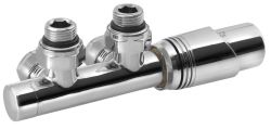 WICHER zestaw przyłączeniowy zespolony z termostatem, rozstaw 50mm, chrom