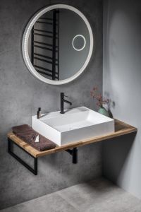 Blat WOODY 700x28x500mm, lite drewno dąb naturalny