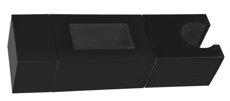 Uchwyt na drążek prysznicowy 30x15 mm, ABS/czarny