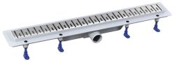 KLAVER odpływ liniowy z rusztem ze stali nierdzewnej, superflow, DN50, 810x122x65 mm