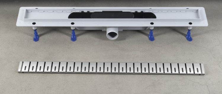 KLAVER odpływ liniowy z rusztem ze stali nierdzewnej, superflow, DN50, 910x122x65 mm