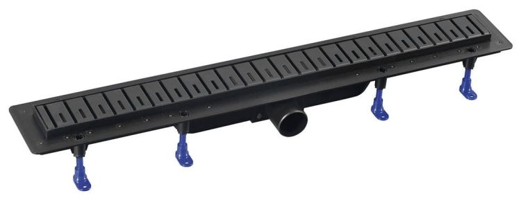 KLAVER BLACK odpływ liniowy z rusztem ze stali nierdzewnej, superflow, DN50, 910x122x65 mm