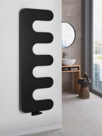 Przejdź do produktu EVOLLA grzejnik łazienkowi 490x1390mm, czarny mat