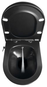 AVVA WC wiszące Rimless ze zintegrowana baterią i prysznicem bidetowym, 35,5x53 cm, czarny mat