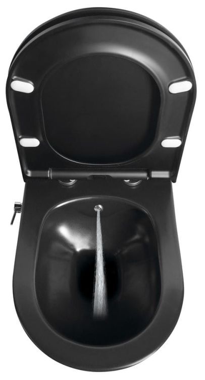 AVVA WC wiszące Rimless ze zintegrowana baterią i prysznicem bidetowym, 35,5x53 cm, czarny mat