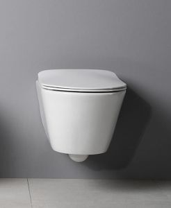 AVVA WC wiszące Rimless ze stelażem podtynkowym i przyciskiem Schwab, biały