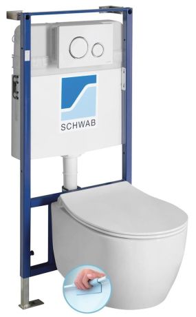 Przejdź do produktu SENTIMENTI WC wiszące Rimless, ze stelażem podtynkowym i przyciskiem, biały
