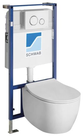 Przejdź do produktu SENTIMENTI WC wiszące Rimless, ze stelażem podtynkowym i przyciskiem, biały