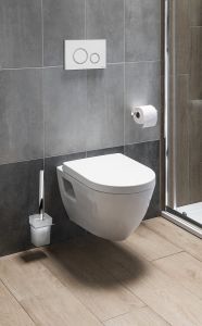NERA WC wiszące ze stelażem podtynkowym i przyciskiem Schwab, biały