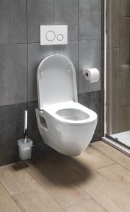 NERA WC wiszące ze stelażem podtynkowym i przyciskiem Schwab, biały