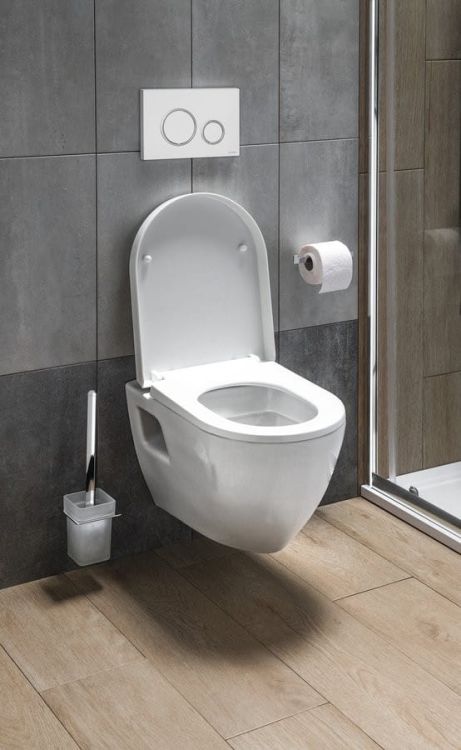 NERA WC wiszące ze stelażem podtynkowym i przyciskiem Schwab, biały