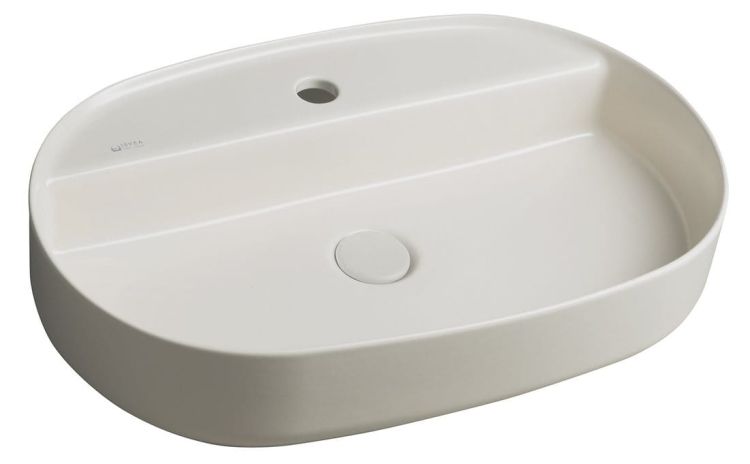 INFINITY OVAL umywalka ceramiczna nablatowa, 60x40 cm, ivory