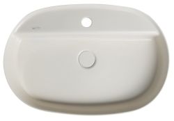 INFINITY OVAL umywalka ceramiczna nablatowa, 60x40 cm, ivory