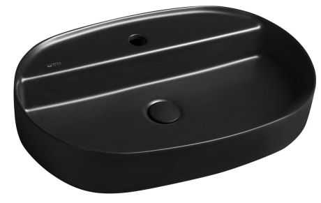 Przejdź do produktu INFINITY OVAL umywalka ceramiczna nablatowa, 60x40cm, czarny mat