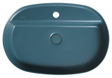 Przejdź do produktu INFINITY OVAL umywalka ceramiczna nablatowa, 60x40cm, petrol mat
