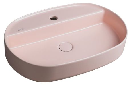 Przejdź do produktu INFINITY OVAL umywalka ceramiczna nablatowa, 60x40cm, salmon