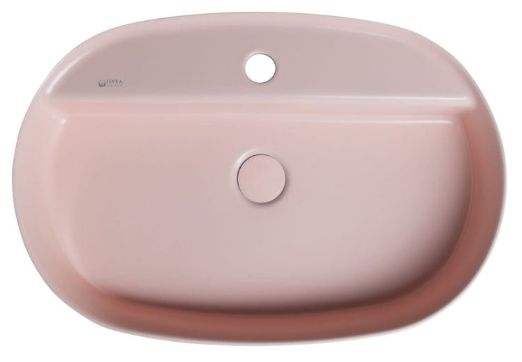 INFINITY OVAL umywalka ceramiczna nablatowa, 60x40 cm, salmon