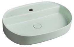 INFINITY OVAL umywalka ceramiczna nablatowa, 60x40 cm, mint