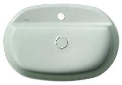 INFINITY OVAL umywalka ceramiczna nablatowa, 60x40 cm, mint