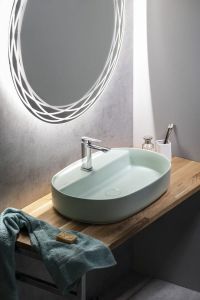INFINITY OVAL umywalka ceramiczna nablatowa, 60x40 cm, mint
