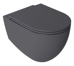 INFINITY miska WC wisząca, Rimless, 36,5x53cm, antracyt