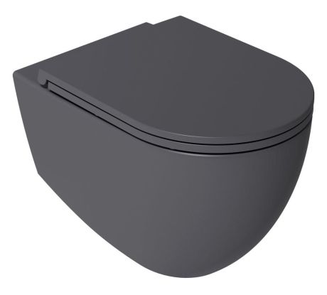 Przejdź do produktu INFINITY miska WC wisząca, Rimless, 36,5x53cm, antracyt