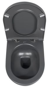 INFINITY miska WC wisząca, Rimless, 36,5x53cm, antracyt