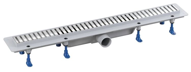 Odpływ liniowy z rusztem ze stali nierdzewnej, DN50, 910x122x65 mm